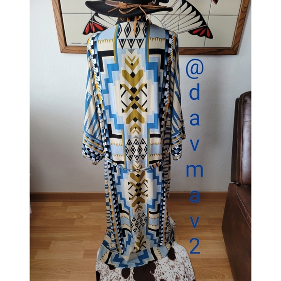 SOUTHWESTERN Turquoise Kimono - Picture 7 of 10